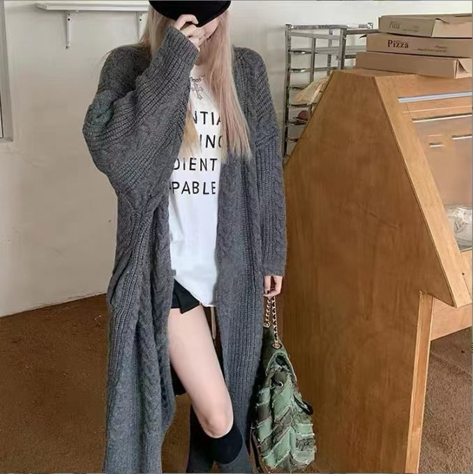 Women's Long Cable Knit Cardigan