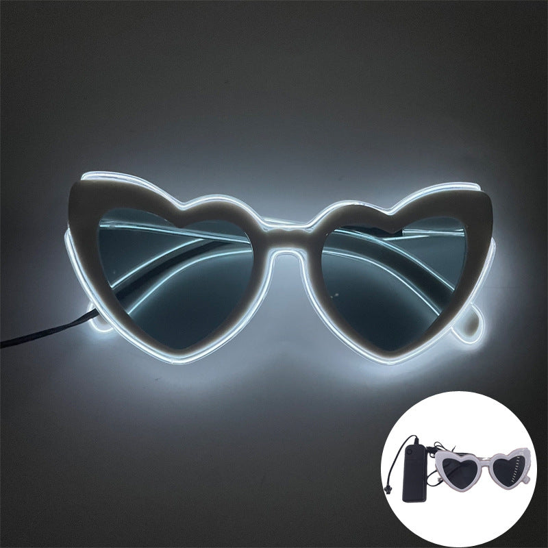 Accessoires de soirée pour femmes Lunettes de Glowing en forme de coeur