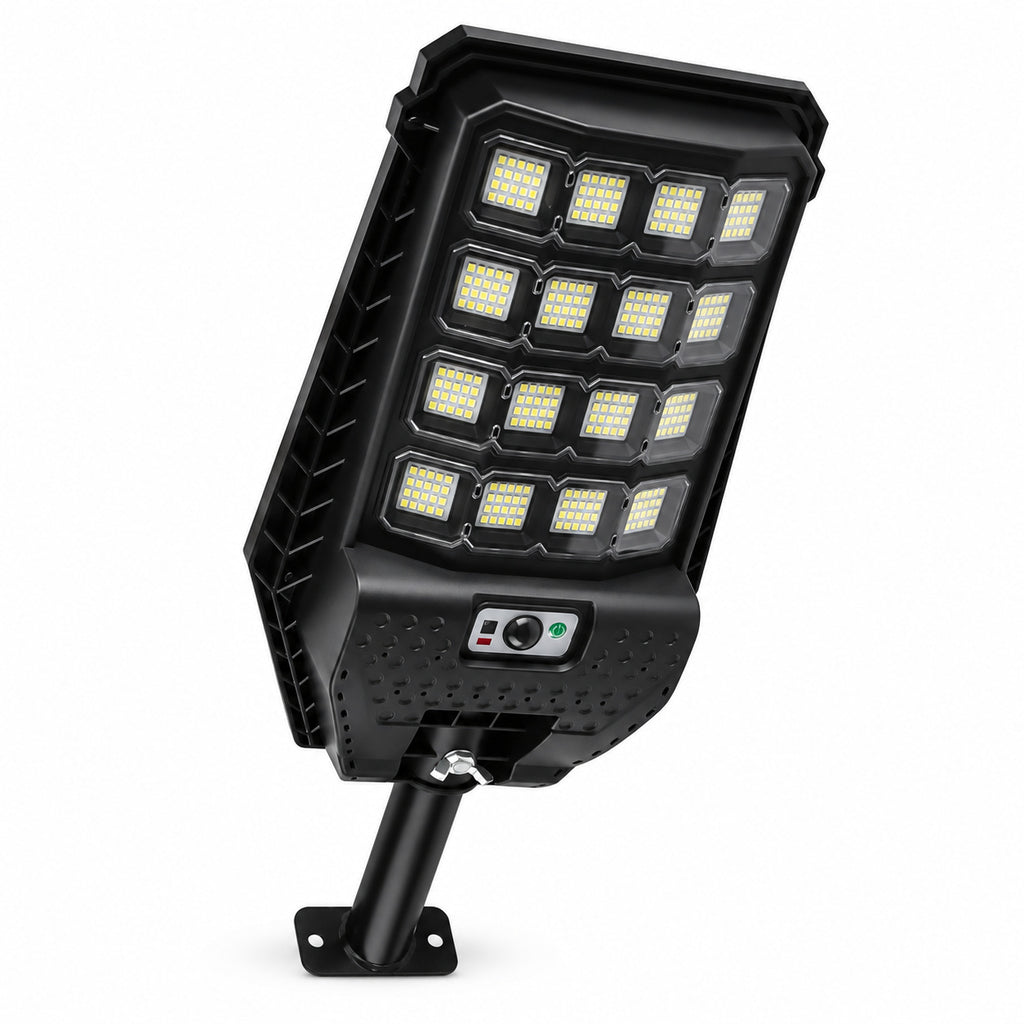 Solar Powered Motion Sensor Outdoor Light W7207 4 Noir pour Garden Yard Street Wall LED