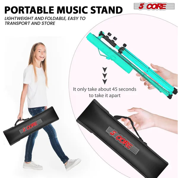 5 Core Music Stand réglable 57" Supports de livres de bureau Support de feuille Tout le livre métallique portable