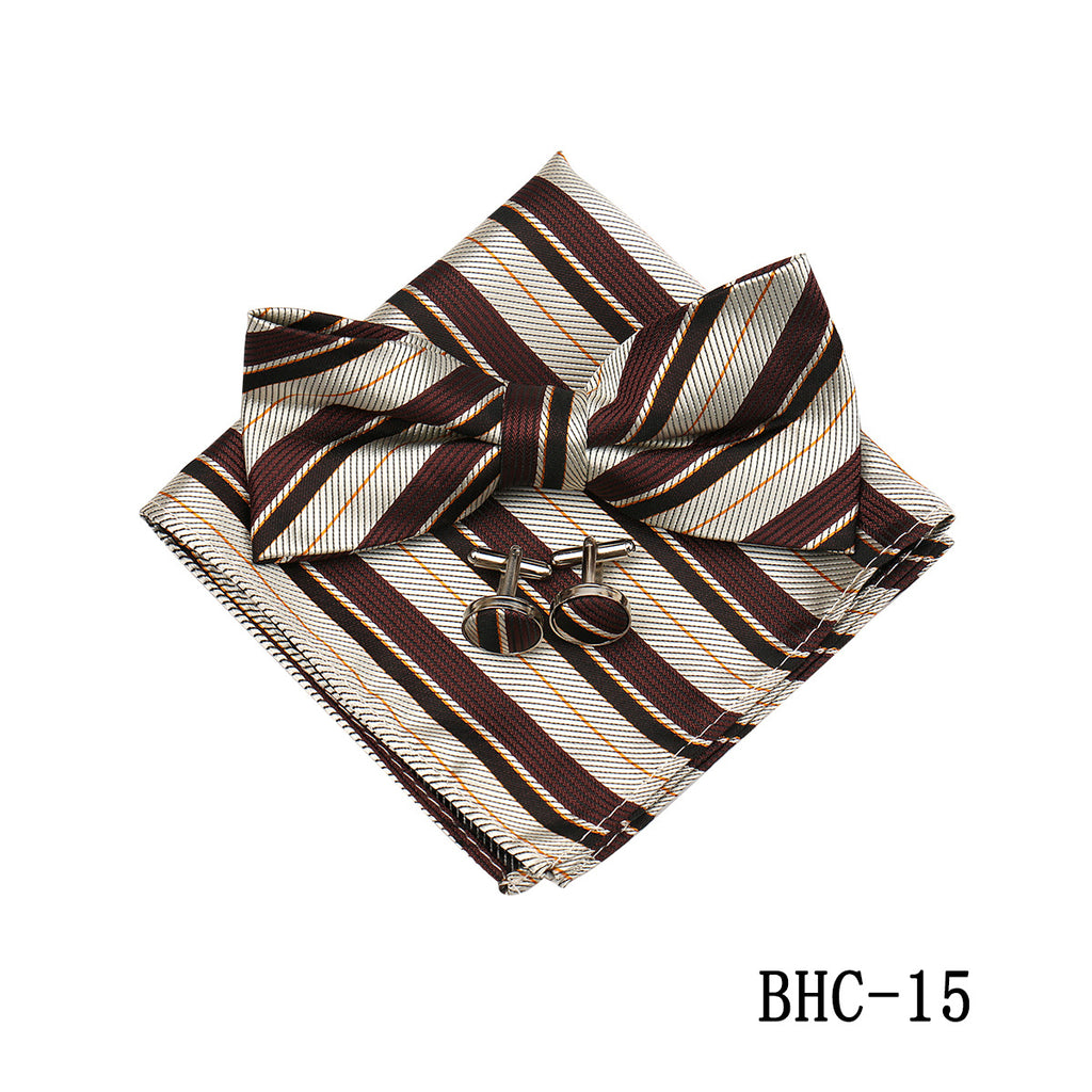 Mens Paisley Bow Tie Pocket Square et Cufflinks