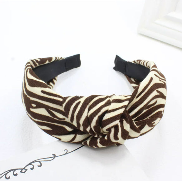Chanel-style noir et blanc Contraste Leopard-print Tête de bande et tissu cheveux Cli