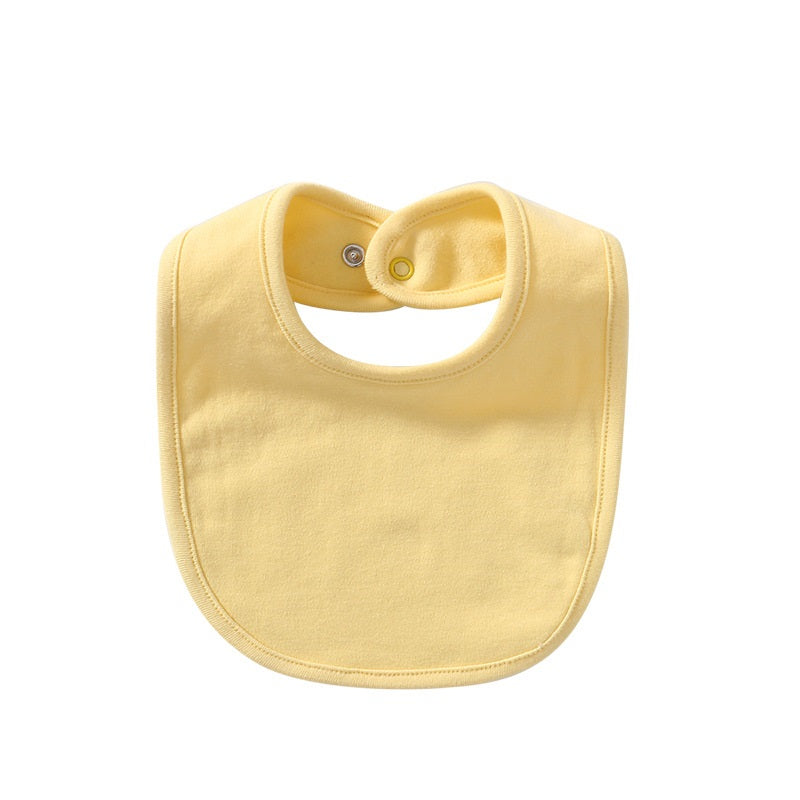Bébé Produits Coton Bib de couleur solide avec boucle cachée Serviette Salive Multi-couleur En option