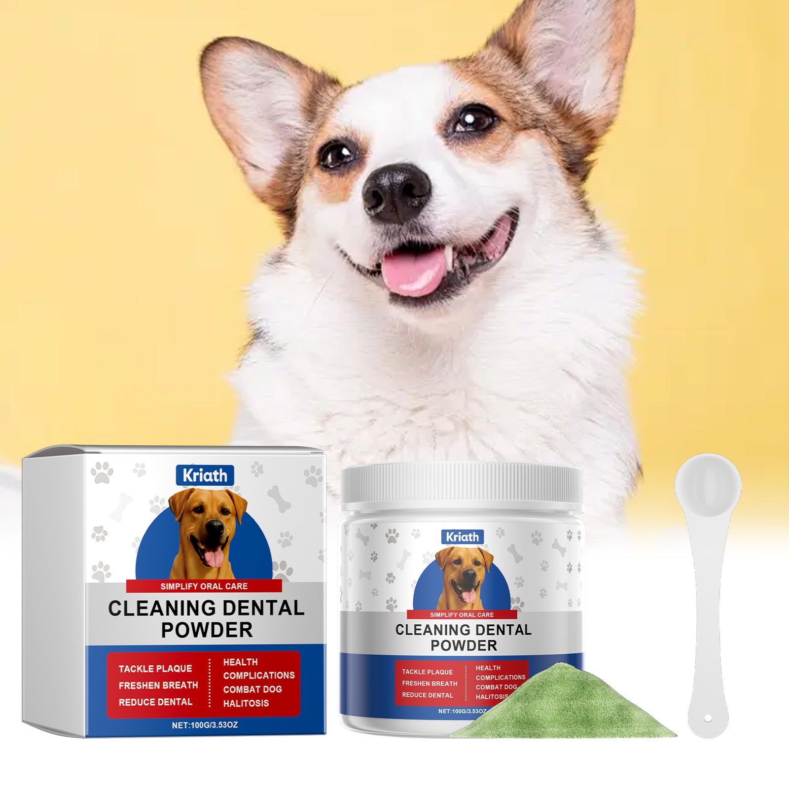 Poudre de nettoyage de dents de chien