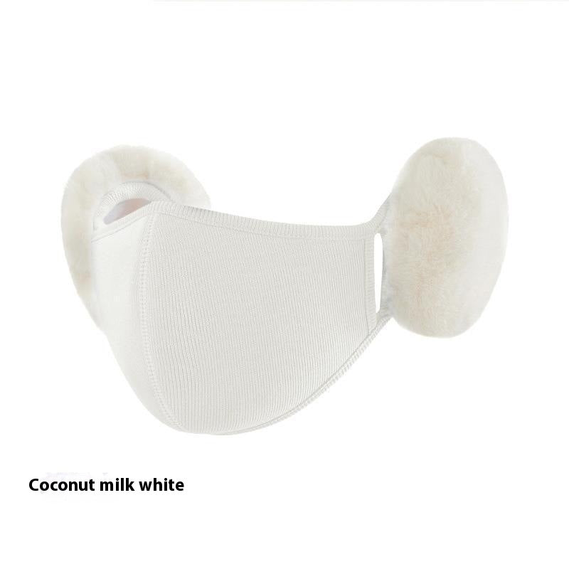 Masque de chaleur nuageux Hiver femelle en peluche mignon protection oreille doublée