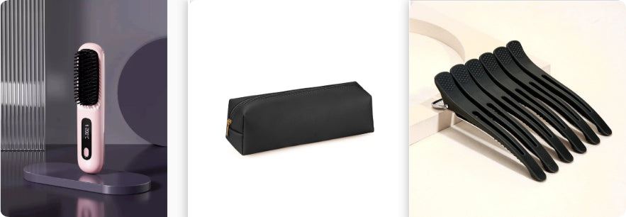 2 En 1 Combustion cheveux droites Lève-cheveux sans fil brosse cheveux chauffage rapide