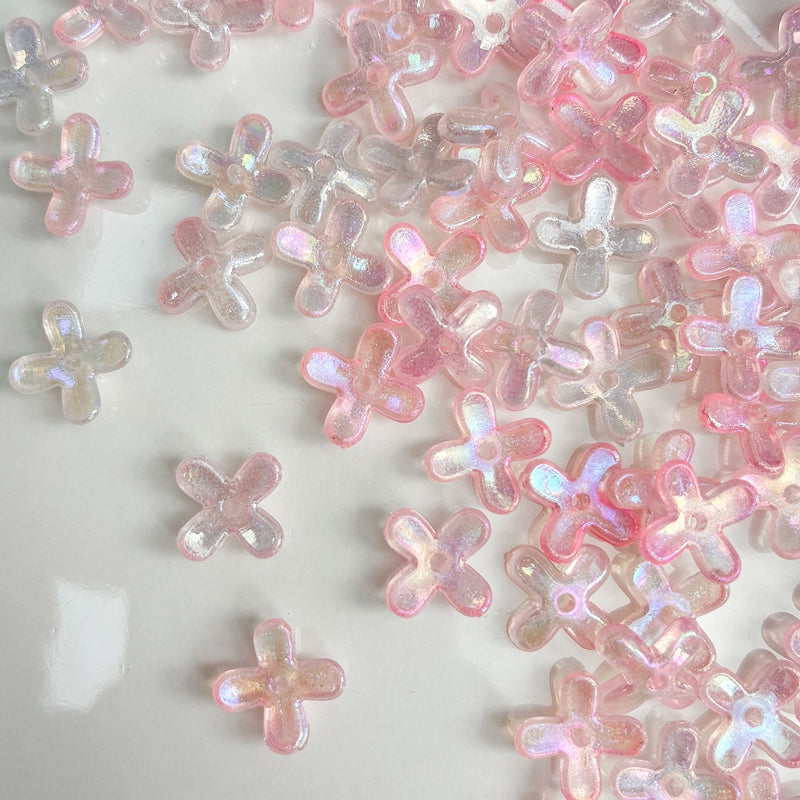 Perles de fleurs acryliques 4-Petal Lumineuses Glow-in-the-Dark