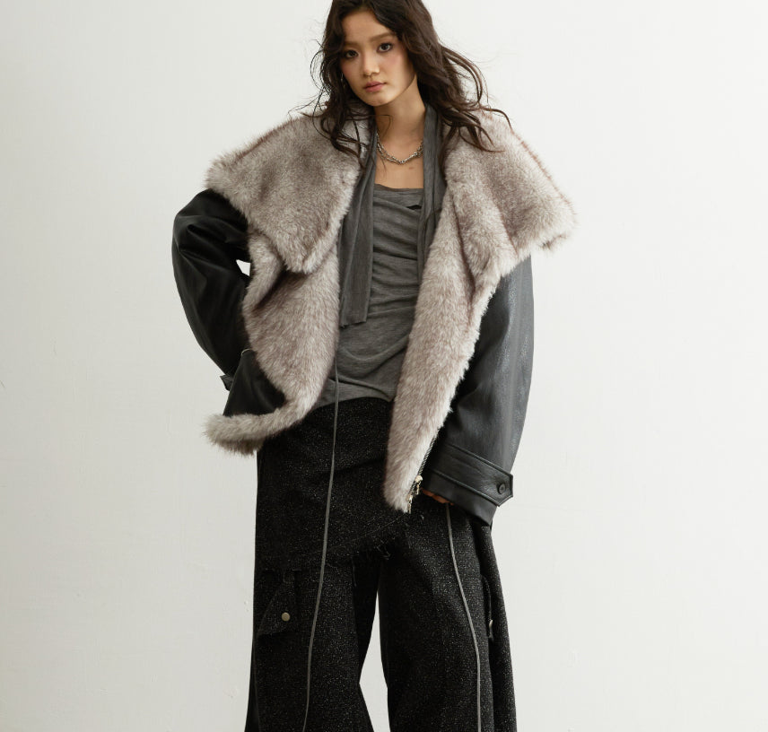 Veste en cuir PU amovible confortable