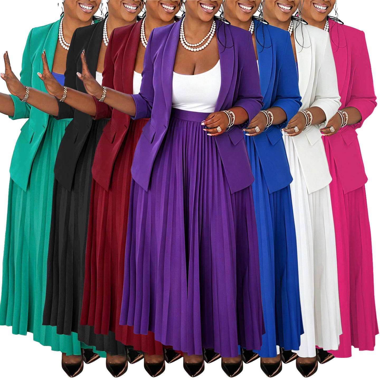 N8066 Amazon Commerce extérieur Mode Femmes Casual Business Porter la jupe plissée pour femmes