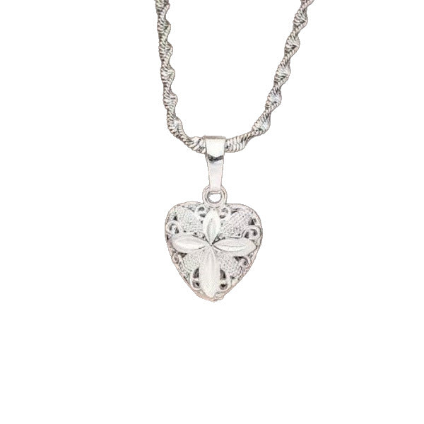 Collier polyvalent et élégant avec pendentif simple au coeur creux