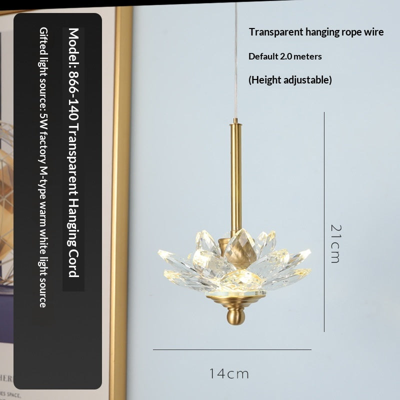 Lampe de pendentif en cuivre à tête unique créative pour Balcon Hallway et chambre