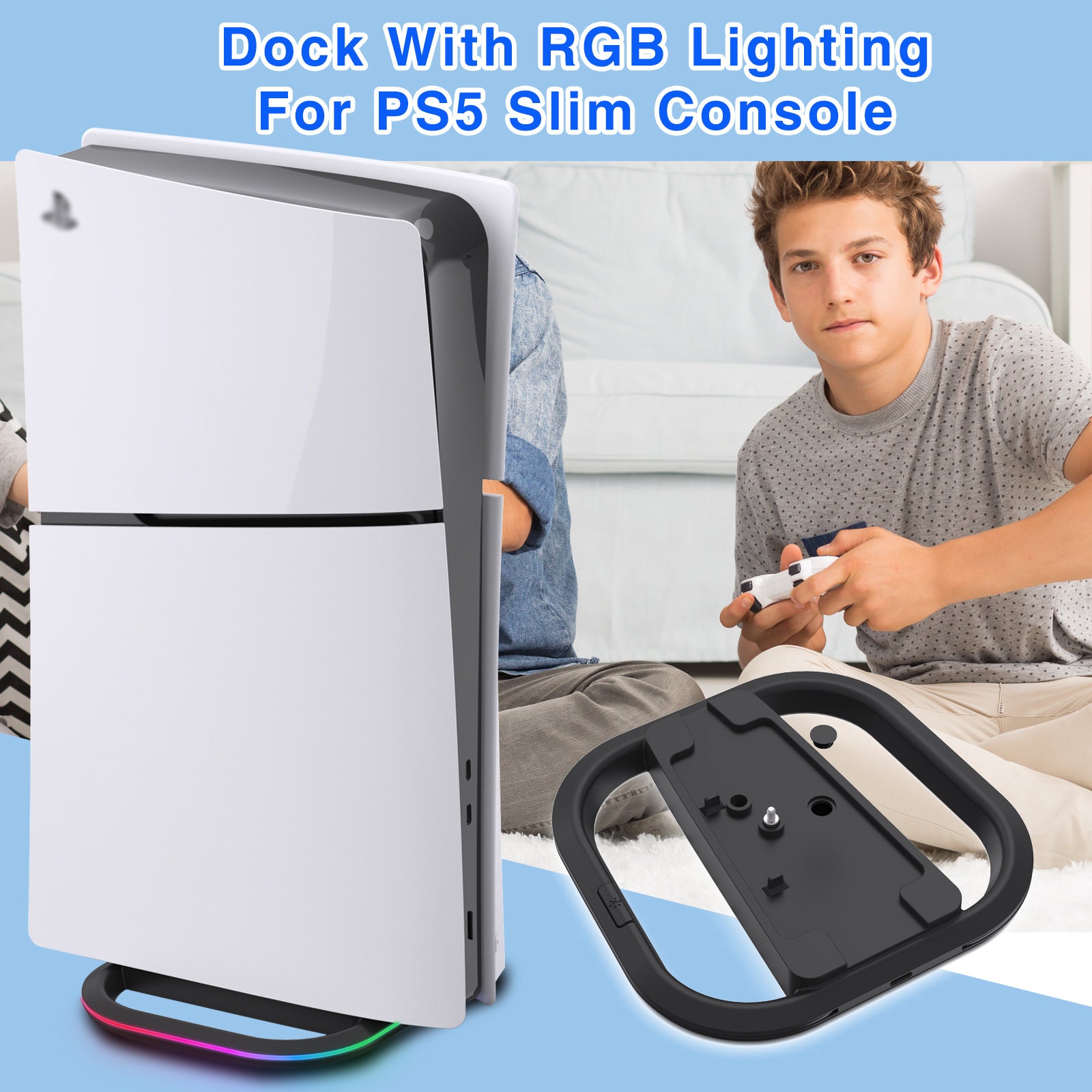 Base lumineuse avec lumière d'ambiance RGB
