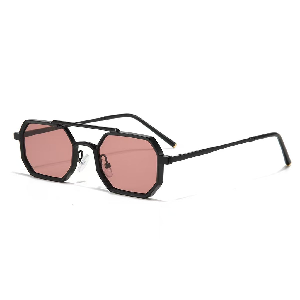 Lunettes de soleil polygonales pour petit cadre en métal Universal