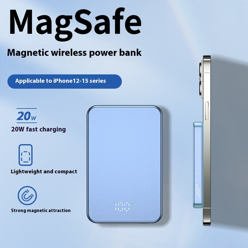 Affichage numérique Alliage d'aluminium Magsafe Magsafe magnétique Banque de puissance sans fil