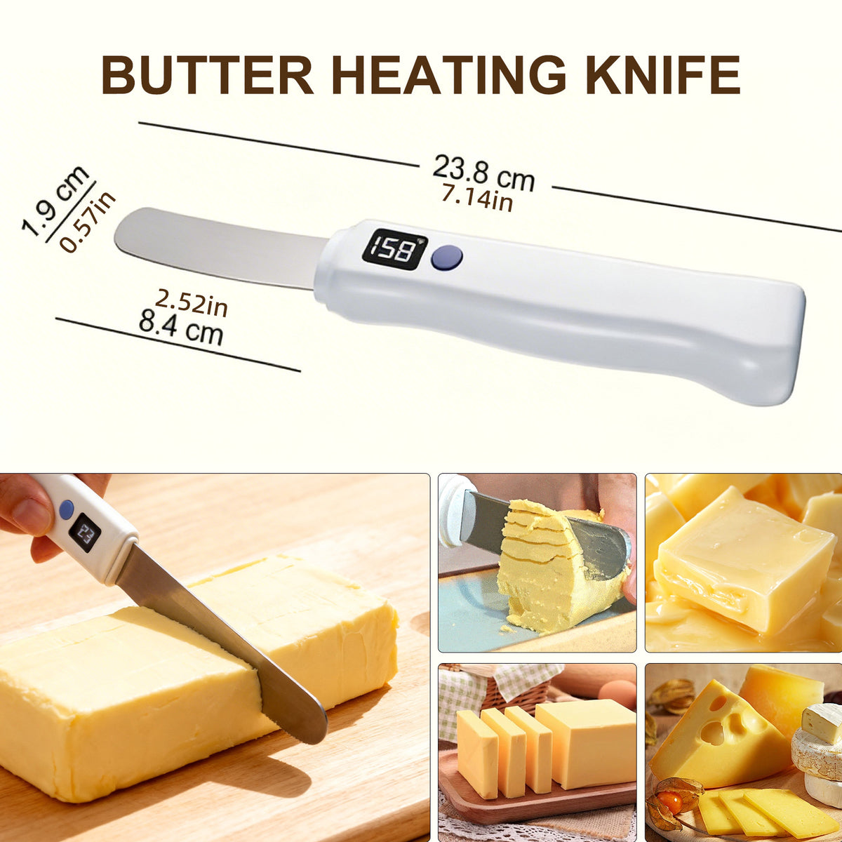 Portable 304 Stainless Steel Butter Warmer Knife