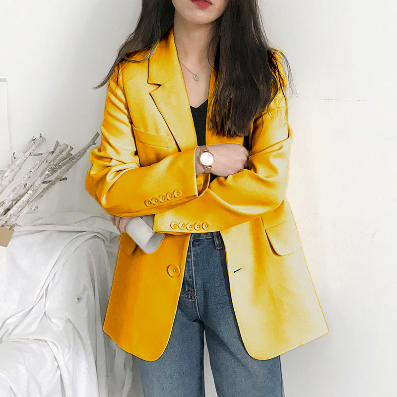 Veste à manches longues pour femmes en couleur unie