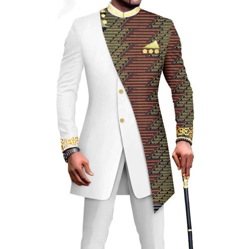 Costume deux pièces pour hommes africains Slim L