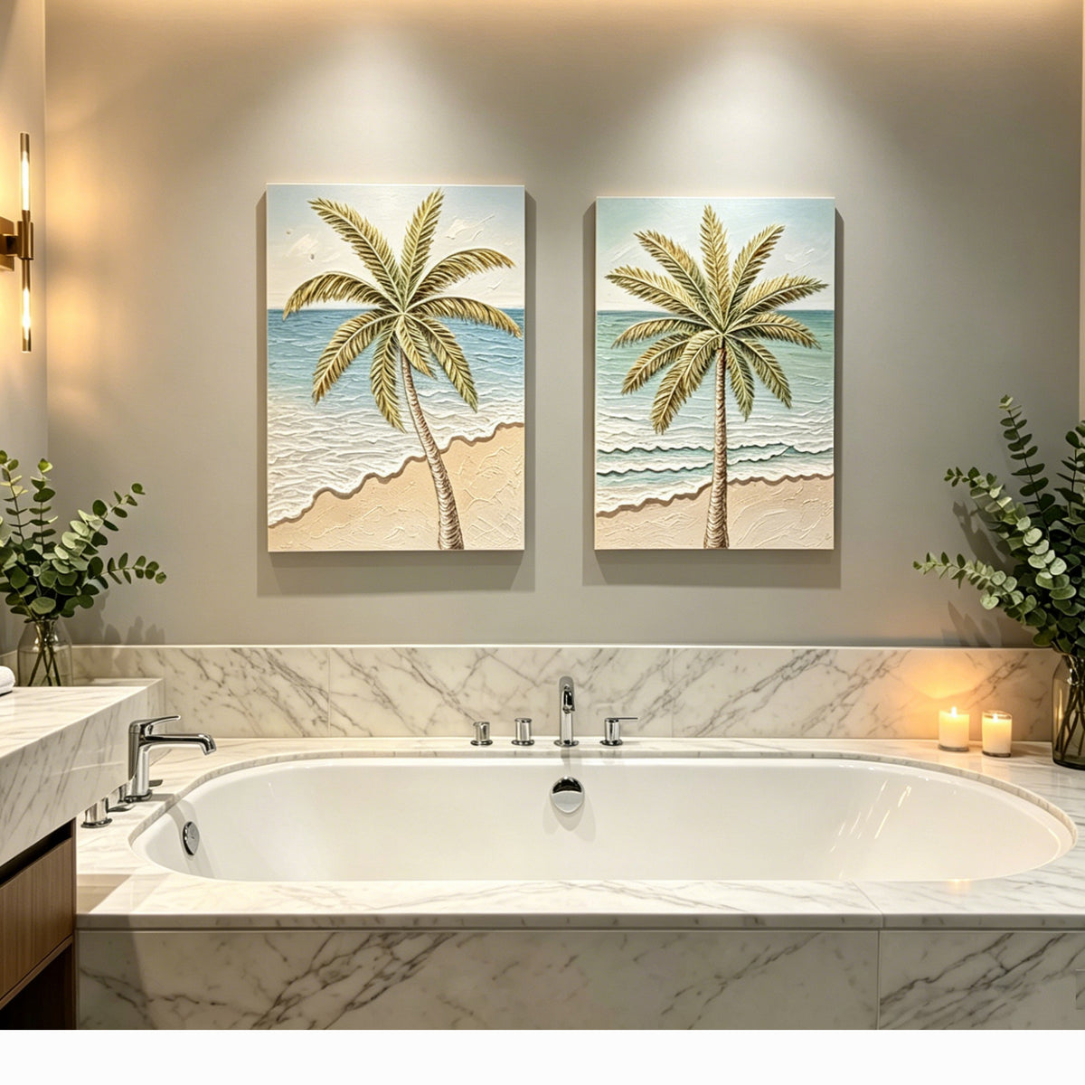 24x30 Ensemble de 2 Palm Tree Wall Art