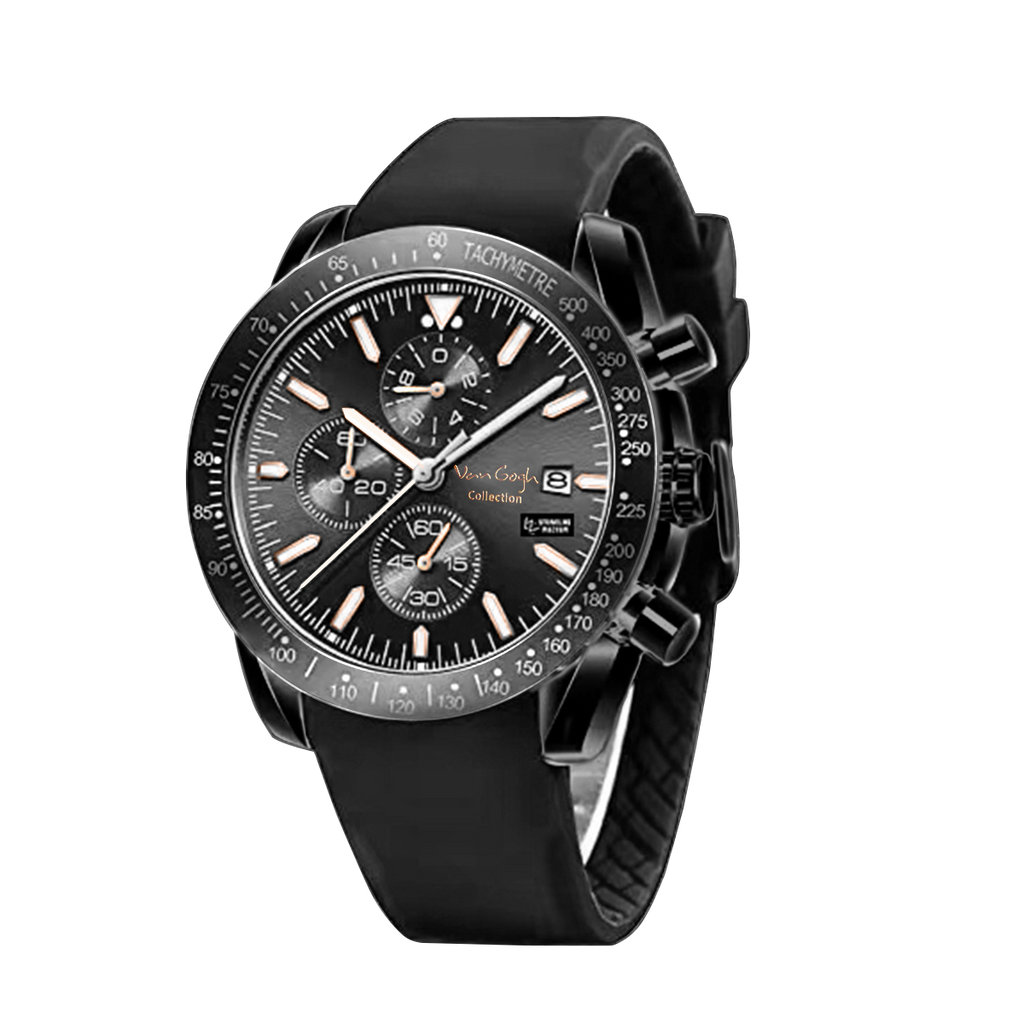 Van Gogh Starry Fantasy Series Montre en caoutchouc pour hommes