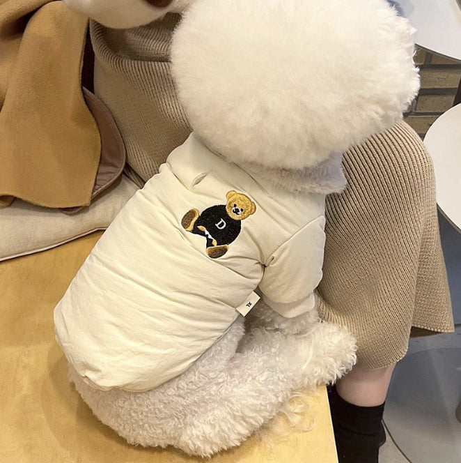 Veste chaude épaisse de traction petit chien d'automne et d'hiver chat vêtements de chat