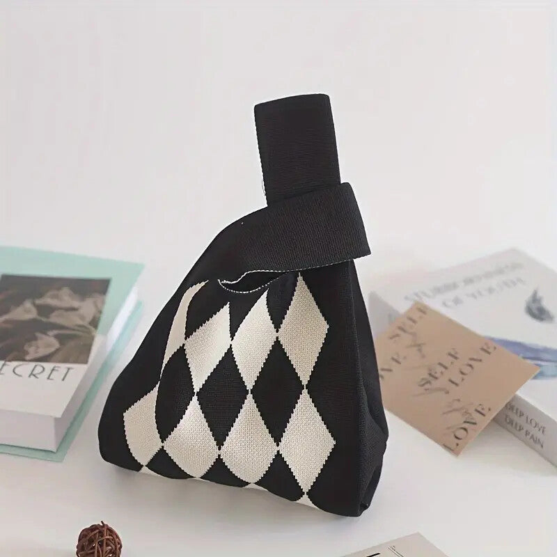 Un seul auto-remorque-- Sac à main en laine tricotée sac à main polyvalent sac à main casual B