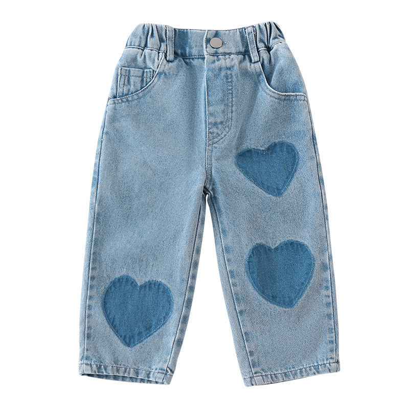 Enfants Jeans doux Pantalon droit Casual