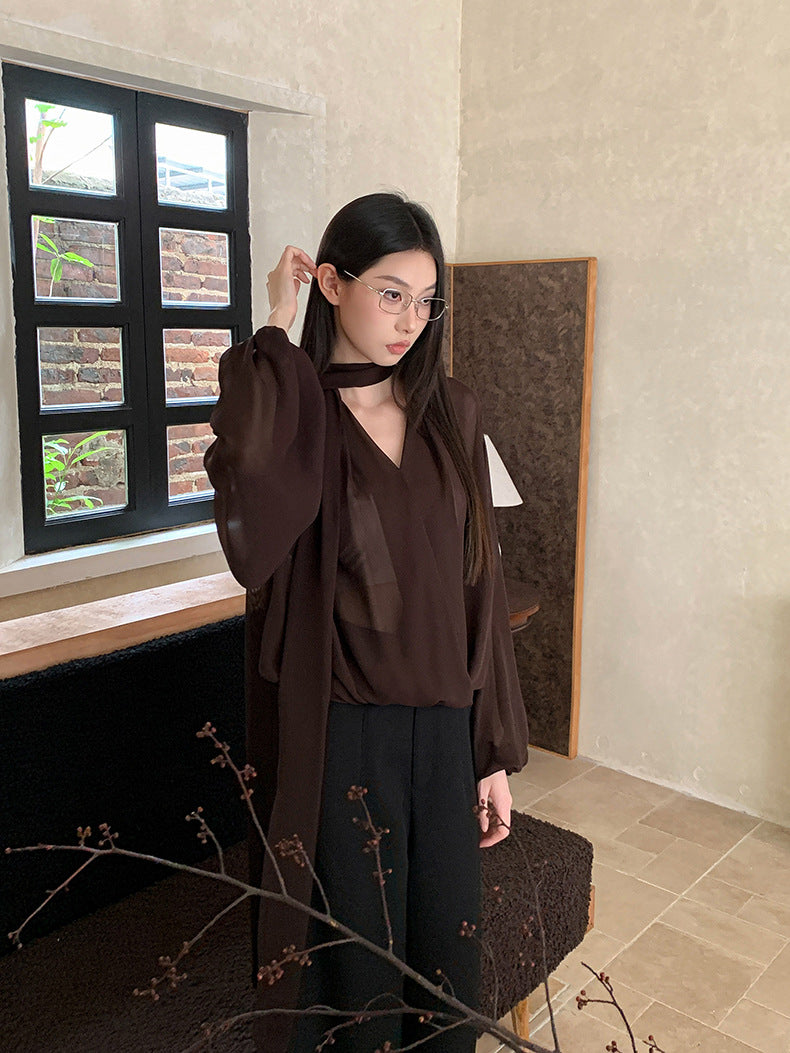 Chiffon Blouse pour femmes Designer inspiré style Niche