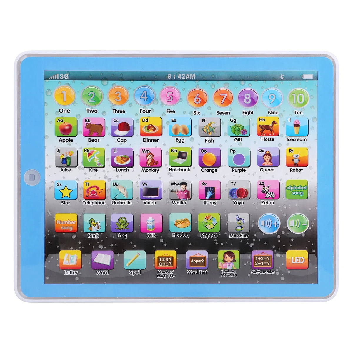 Kid Baby Toddler Comprimé Jouet d'apprentissage éducatif Étude Tablette Cadeau pour personnes âgées 2 3 4 5 6