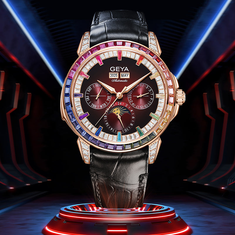 Men's Rainbow Circle Multifunctional Automatic Mechanical Waterproof Watch