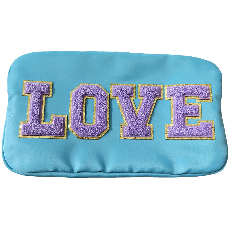 Sac de maquillage en nylon imperméable à l'eau à grande capacité