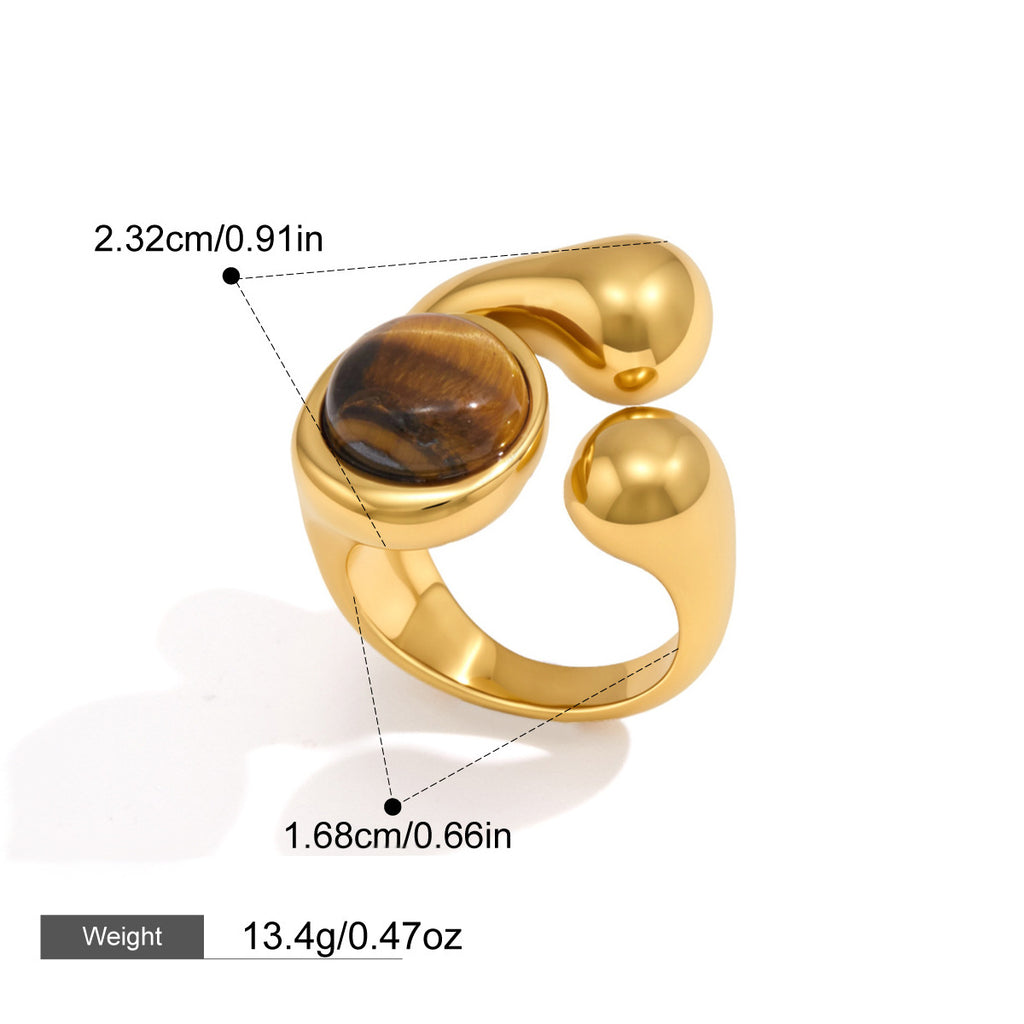 Bracelet en acier inoxydable en pierre naturelle et haut de gamme
