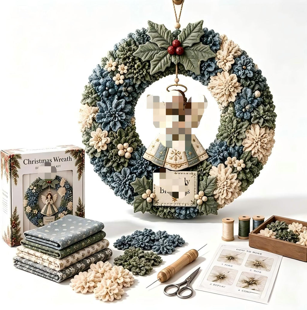 Kit de bricolage de la couronne de tissu de Noël