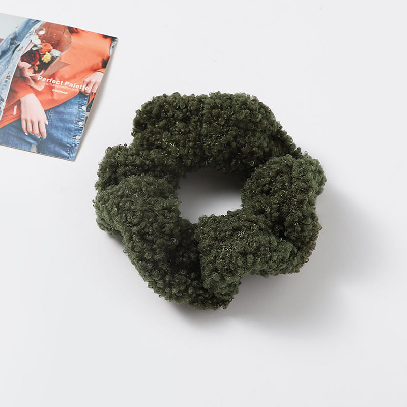 Autumn And Winter Plush Large Intestine Hair Ring Internet Celebrity Lamb Hair Ring Coréen
