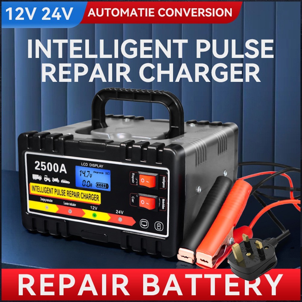 2500A DUTY HEAVY 12 24V CAR BATTERY CHARGER SMART PULSE TRICKLE DE RÉPONSE