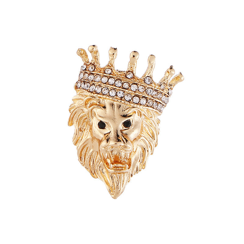 Fierce Tête Lion et Tigre Brooch Vintage Personnalisé