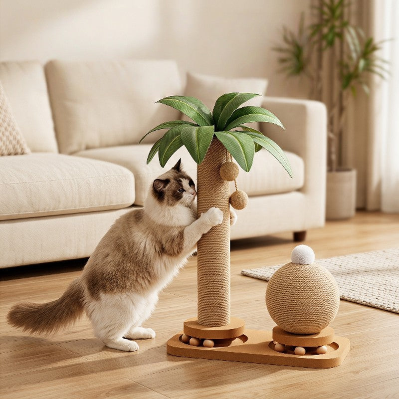 Tour d'arbre de chat Scratcher avec les Polonais Sisal & 2 boules de danse A