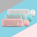 Wireless Keyboard and Mouse Set Girls Retro Color