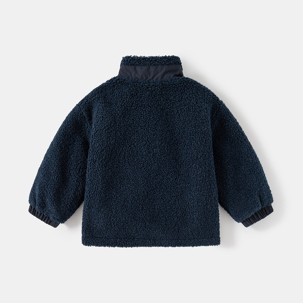 Manteau épaissie Baby Fliece Stand Collier Top de couture