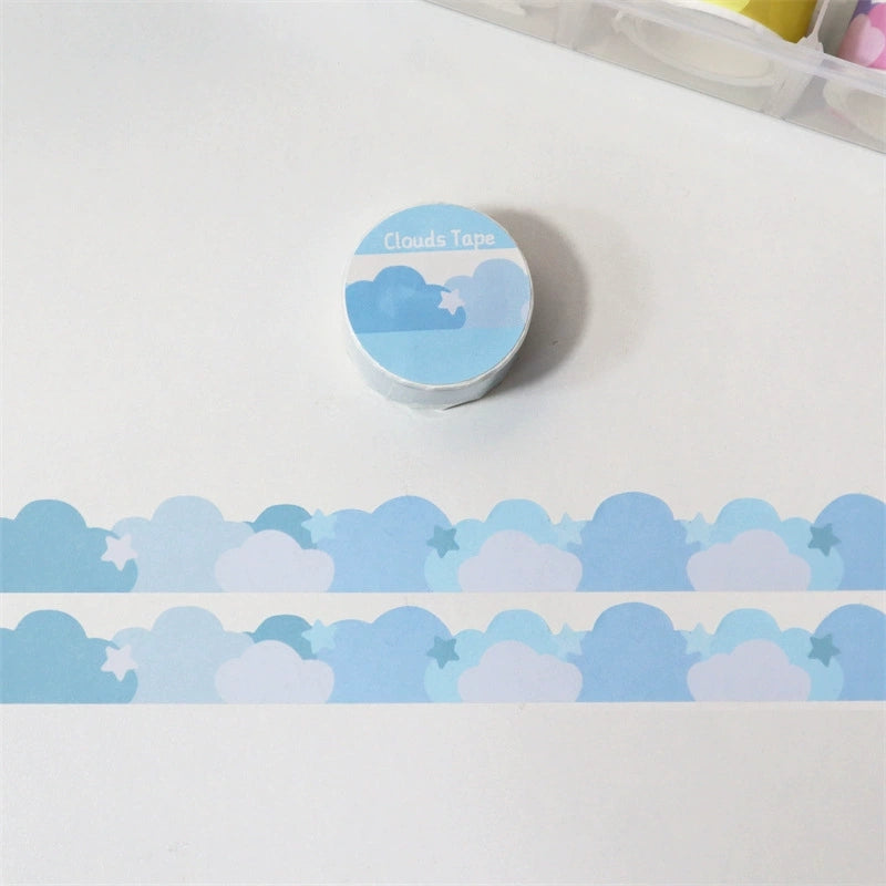 Décor et ruban papier aux étoiles et aux nuages mignons