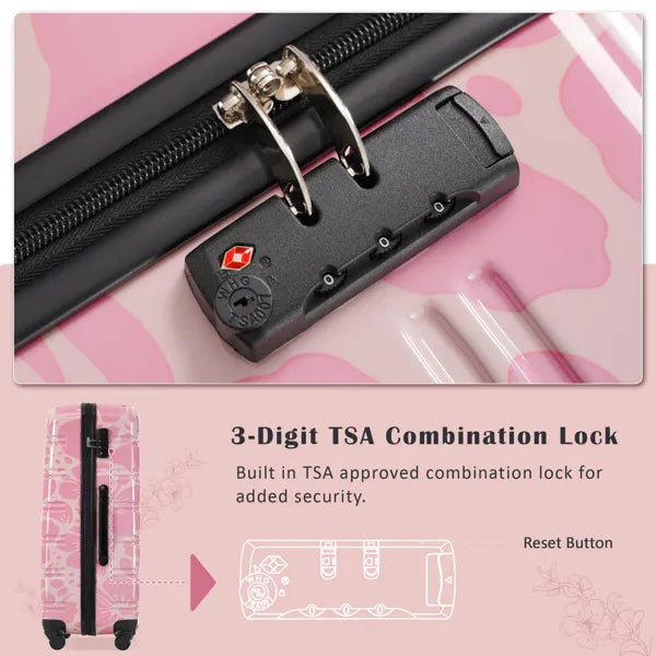 Ensembles de bagages en coque dure Valise Spinner 3 Pcs avec TSA Lock Lightweight-20"+24"+28" Luggag