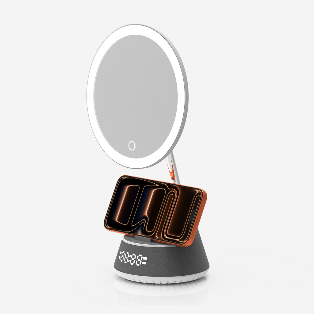KP-856 Smart Magnetic Makeup Mirror avec charge sans fil et éclairage de remplissage Outp