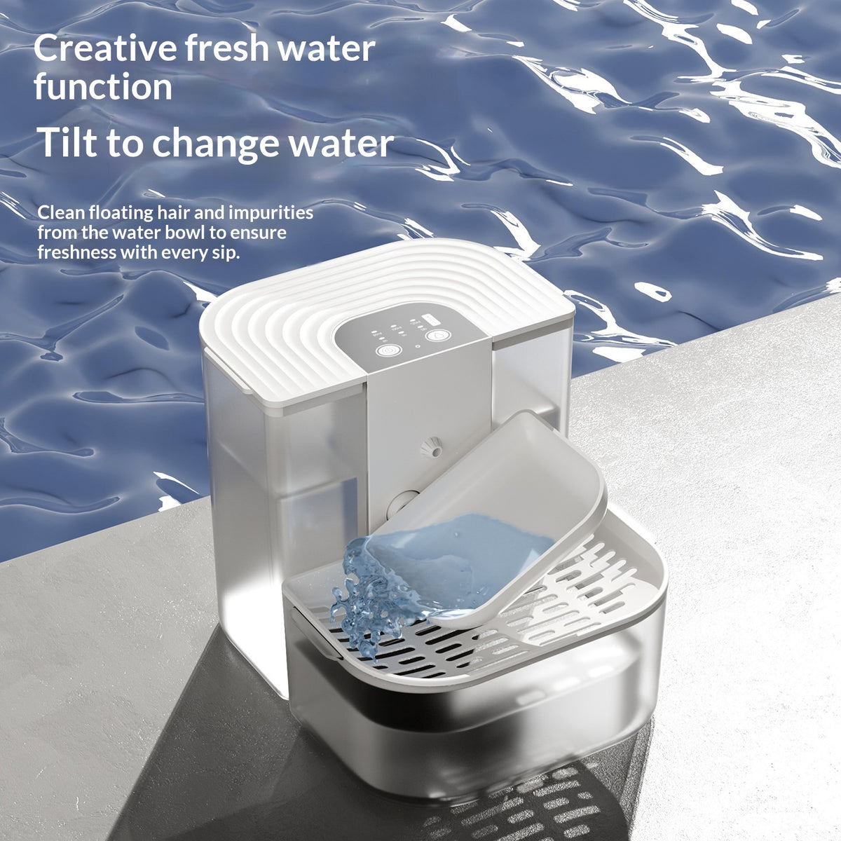Fontaine d'eau pour animaux de compagnie thermostatique avec fonction d'inclinaison automatique Fl