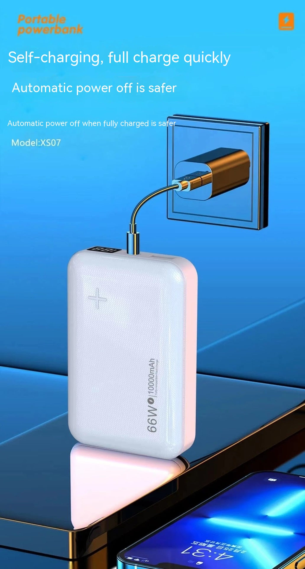 Charge Smart Digital Display Alimentation mobile National Standard Power Bank Compact Mini