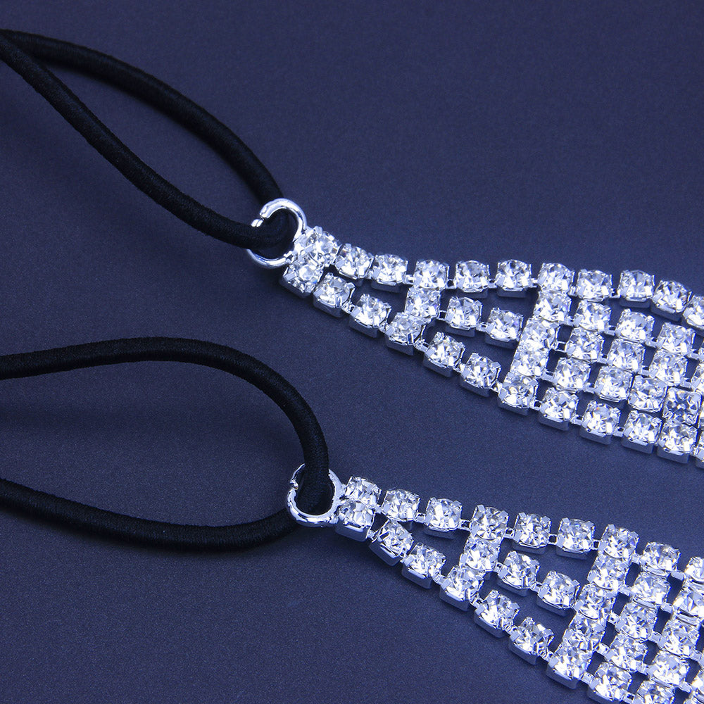 Flash Diamond Strass Elastic Headband Accessoires capillaires Cinq rangées de diamants