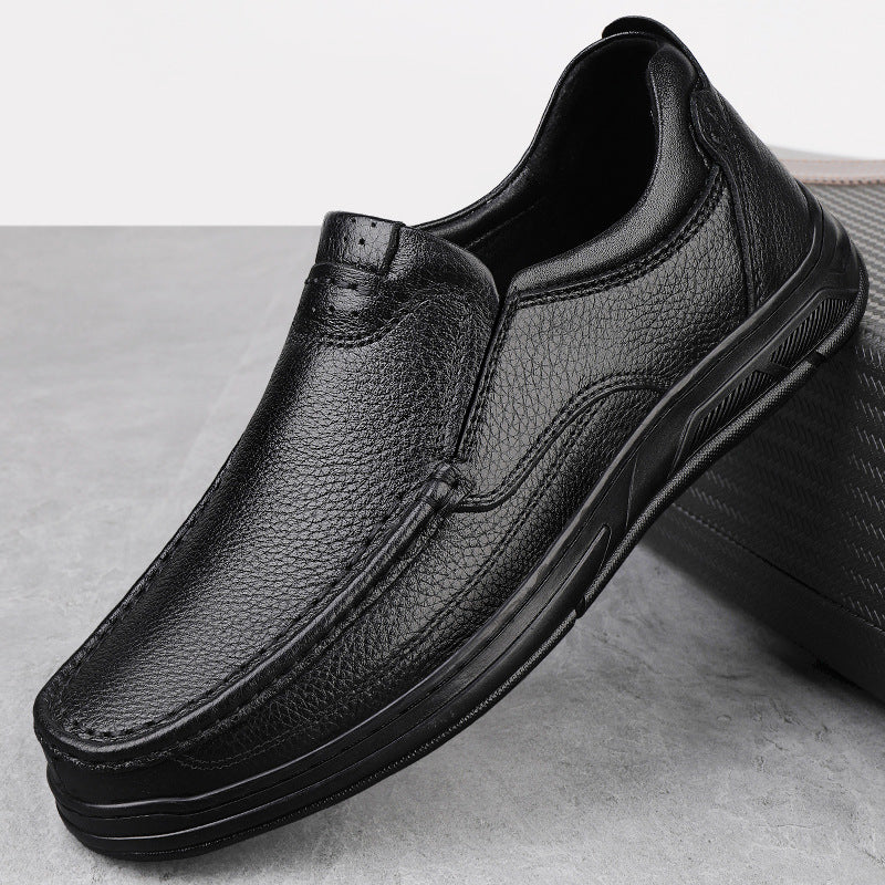 Chaussures décontractées confortables pour hommes en cuir de vache pleine fleur