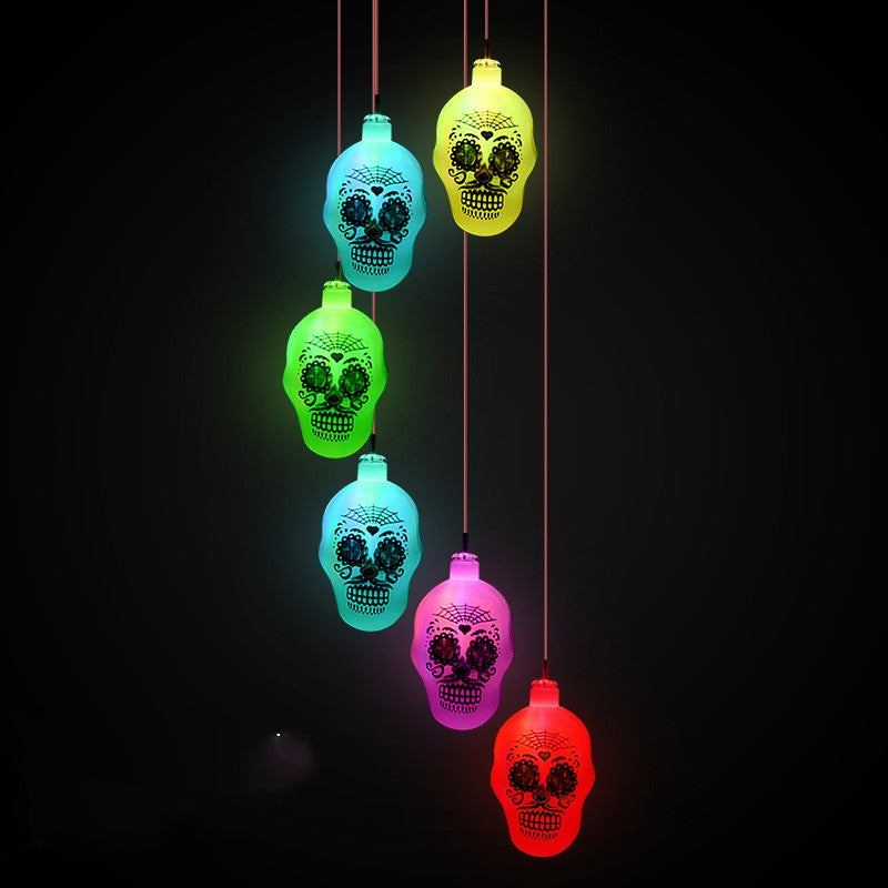 Sun Wind Chimes Halloween Horror Pumpkin Skull Elf Courtyard Atmosphère Lumière décorative