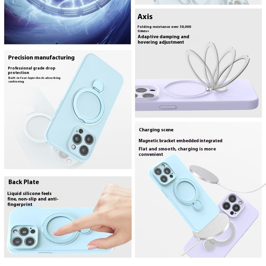 Boîtier de téléphone magnétique en silicone liquide applicable anti-chute