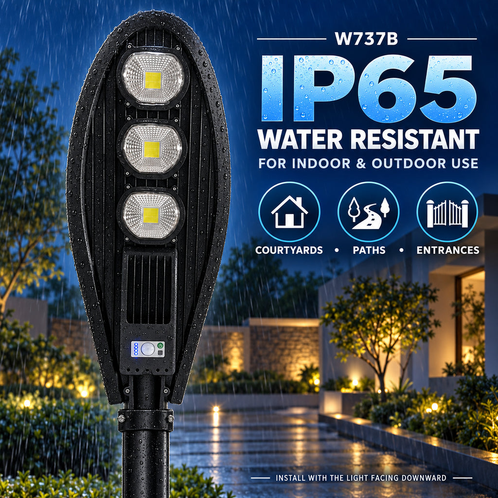 Solar Powered Rechargeable Motion Sensor Waterproof Garden Light W737B For Yard Decoration