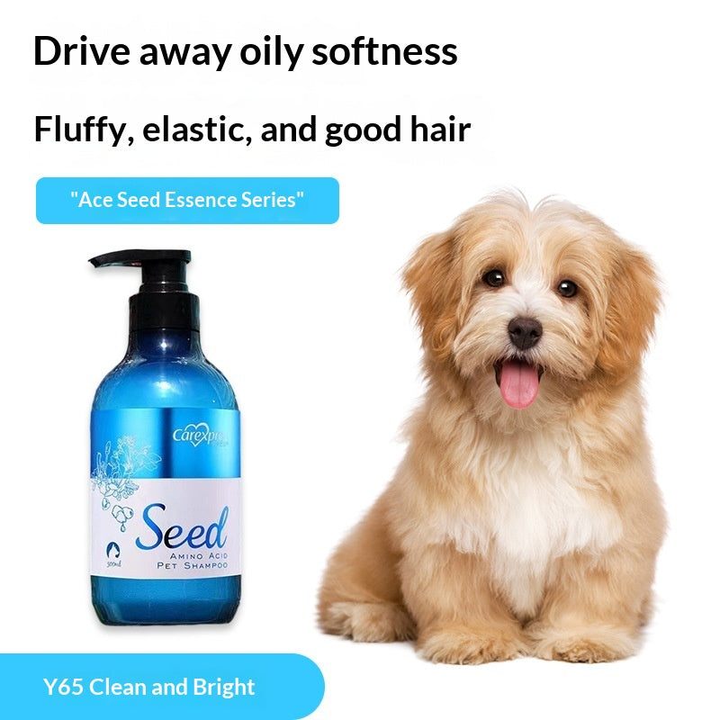 Shampooing animal avec des extraits de graines et des acides aminés pour soins de la fourrure