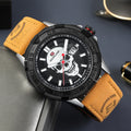 Montre Sports Imperméable Calendrier en Cuir Lumineux Multifonctionnel Quartz